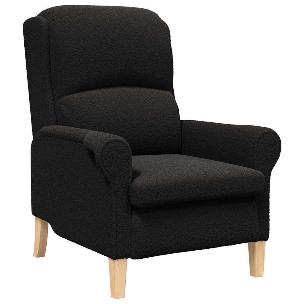 Fauteuil Zwart Zachte Sherpa stof is nu te koop bij PeponiXL, paradijselijk wonen!