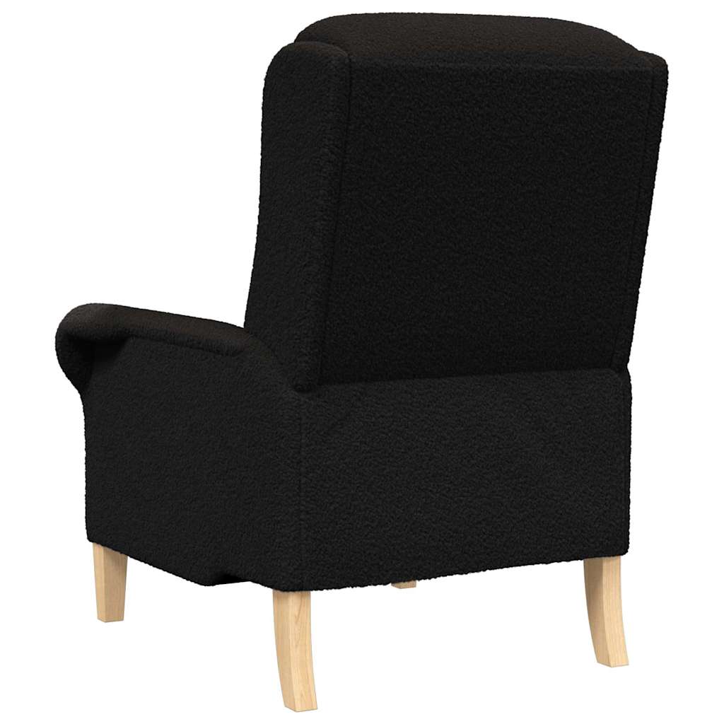 Fauteuil Zwart Zachte Sherpa stof is nu te koop bij PeponiXL, paradijselijk wonen!