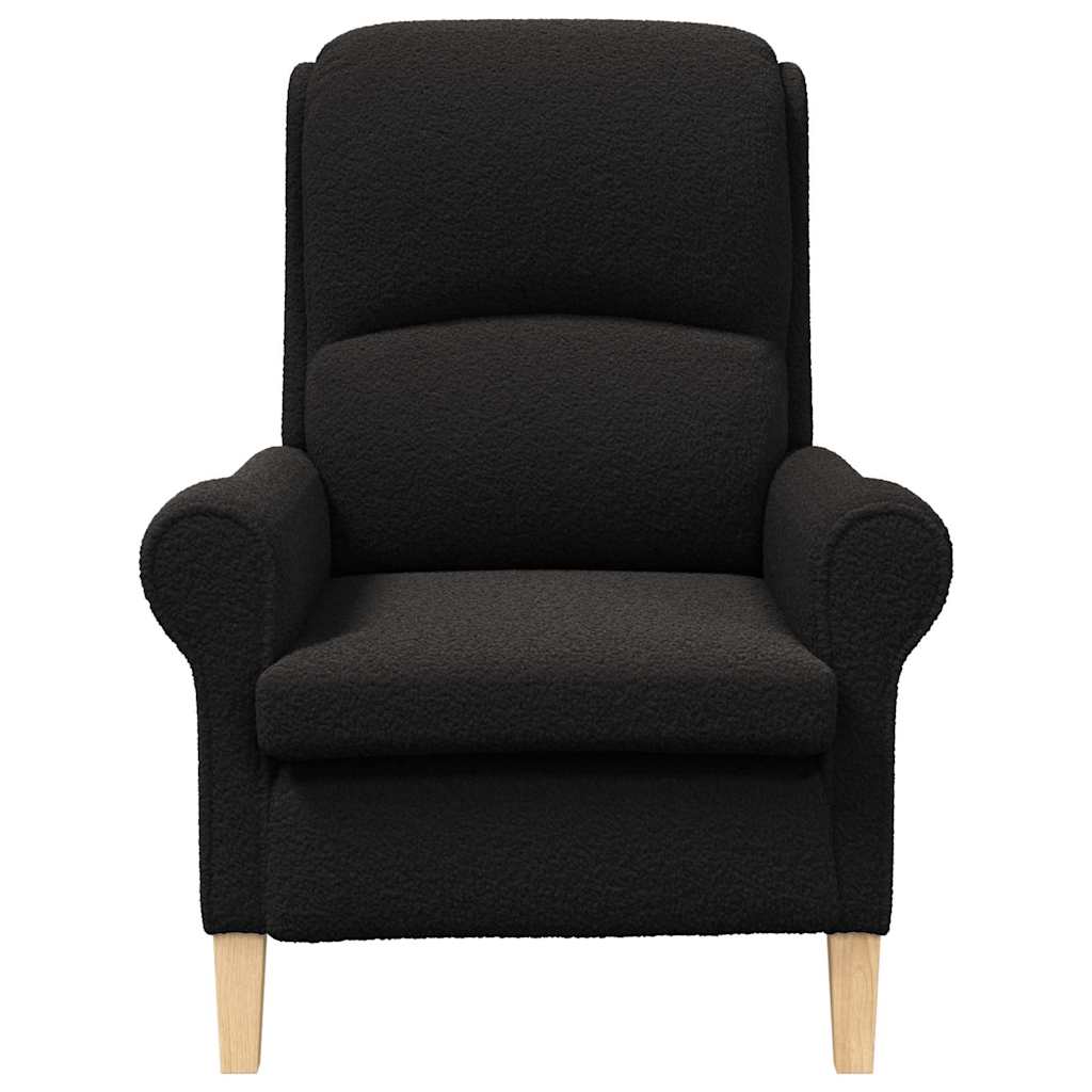 Fauteuil Zwart Zachte Sherpa stof is nu te koop bij PeponiXL, paradijselijk wonen!