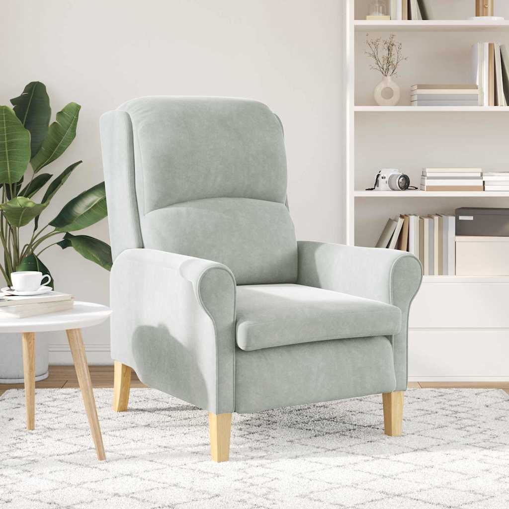 Fauteuil Lichtgrijs 76 x 94 x 102 cm Fluweel is nu te koop bij PeponiXL, paradijselijk wonen!