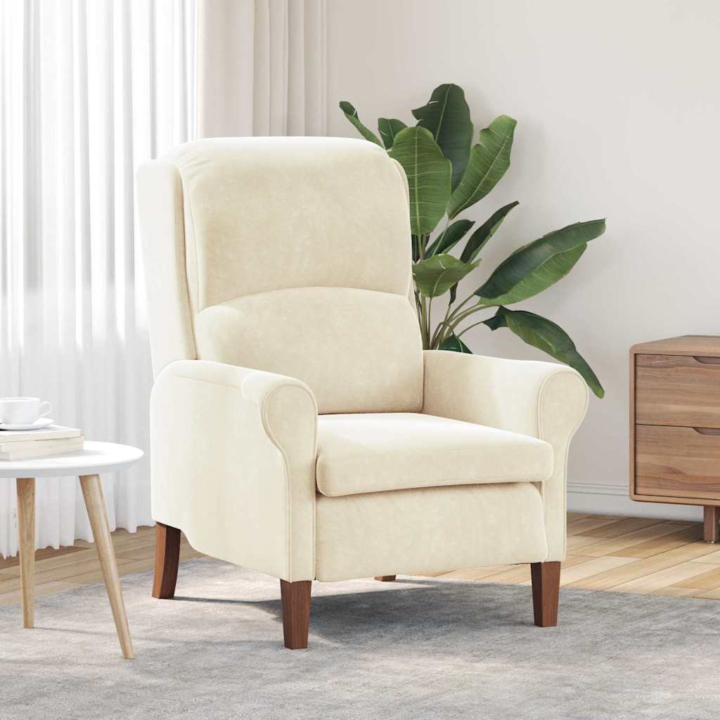 Fauteuil Crème Fluweel is nu te koop bij PeponiXL, paradijselijk wonen!