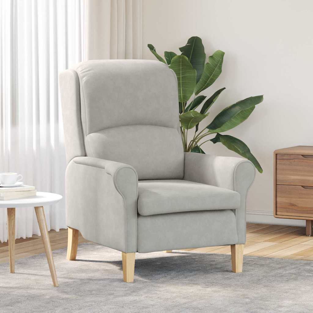 Fauteuil Lichtgrijs 76 x 94 x 102 cm Microvezel is nu te koop bij PeponiXL, paradijselijk wonen!