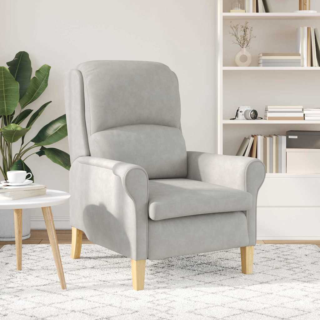 Fauteuil Lichtgrijs 76 x 94 x 102 cm Microvezel is nu te koop bij PeponiXL, paradijselijk wonen!