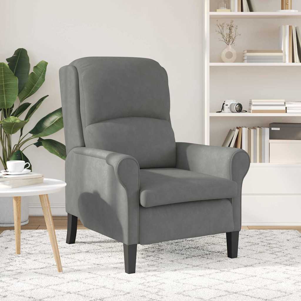 Fauteuil Donkergrijs 76 x 94 x 102 cm Microvezel is nu te koop bij PeponiXL, paradijselijk wonen!