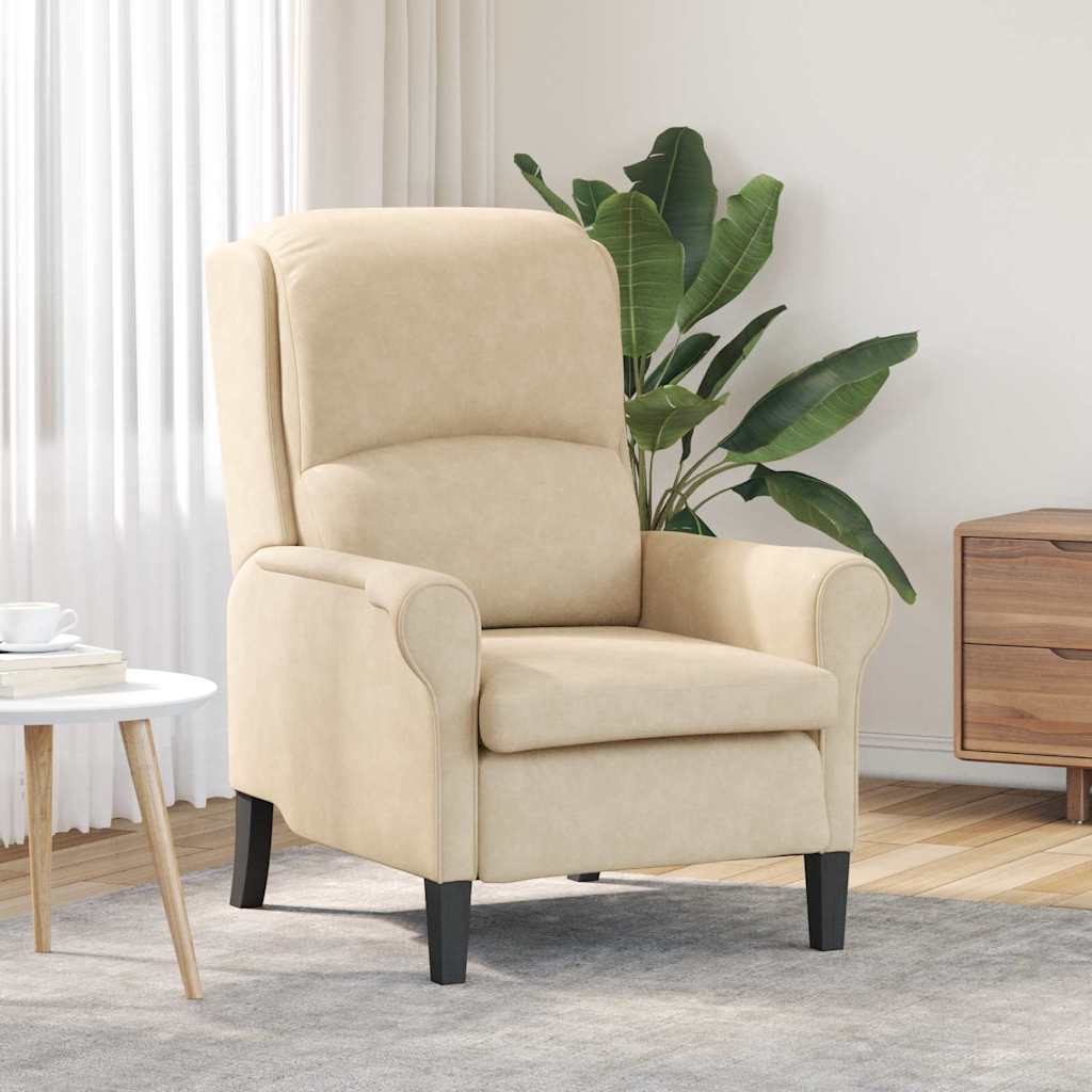 Fauteuil Crème 76 x 94 x 102 cm Microvezel is nu te koop bij PeponiXL, paradijselijk wonen!