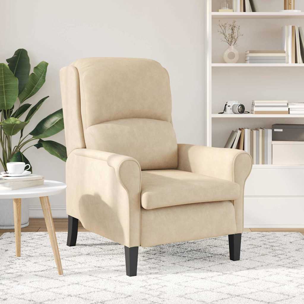 Fauteuil Crème 76 x 94 x 102 cm Microvezel is nu te koop bij PeponiXL, paradijselijk wonen!