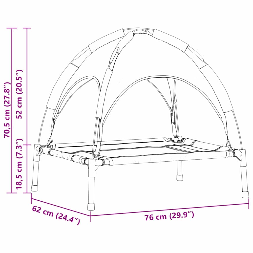Hondenbed Zilvergrijs 76 x 62 x 70,5 cm Staal is nu te koop bij PeponiXL, paradijselijk wonen!