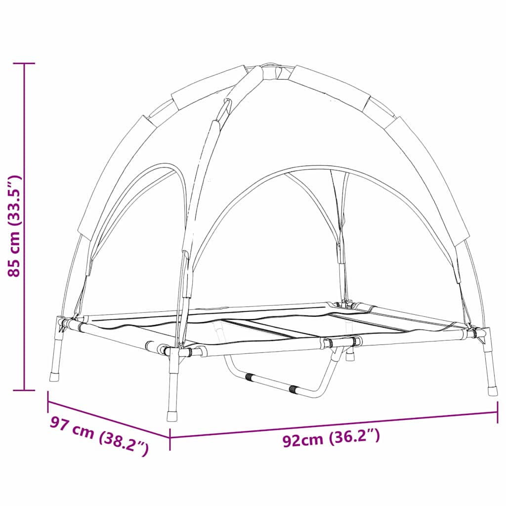 Hondenbed Zilvergrijs 92 x 77 x 82,5 cm Staal is nu te koop bij PeponiXL, paradijselijk wonen!