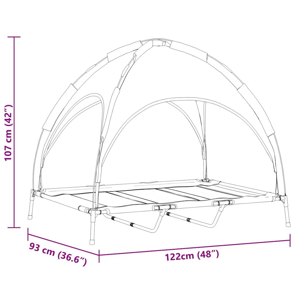 Hondenbed Zilvergrijs 122 x 93 x 106,5 cm Staal is nu te koop bij PeponiXL, paradijselijk wonen!