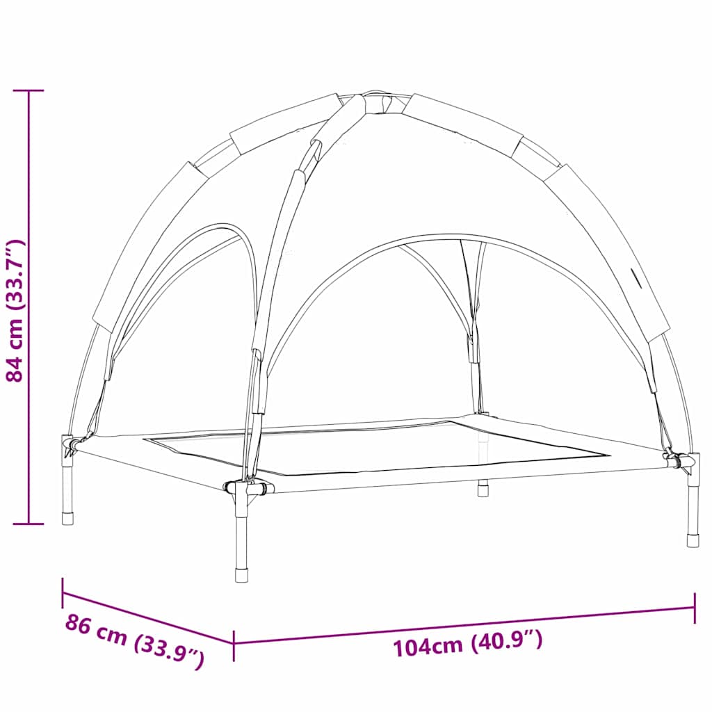 Hondenbed Zilvergrijs 104 x 86 x 84,5 cm Staal is nu te koop bij PeponiXL, paradijselijk wonen!