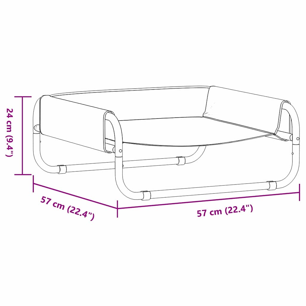 Hondenbed Lichtgrijs 57 x 57 x 24 cm Staal is nu te koop bij PeponiXL, paradijselijk wonen!