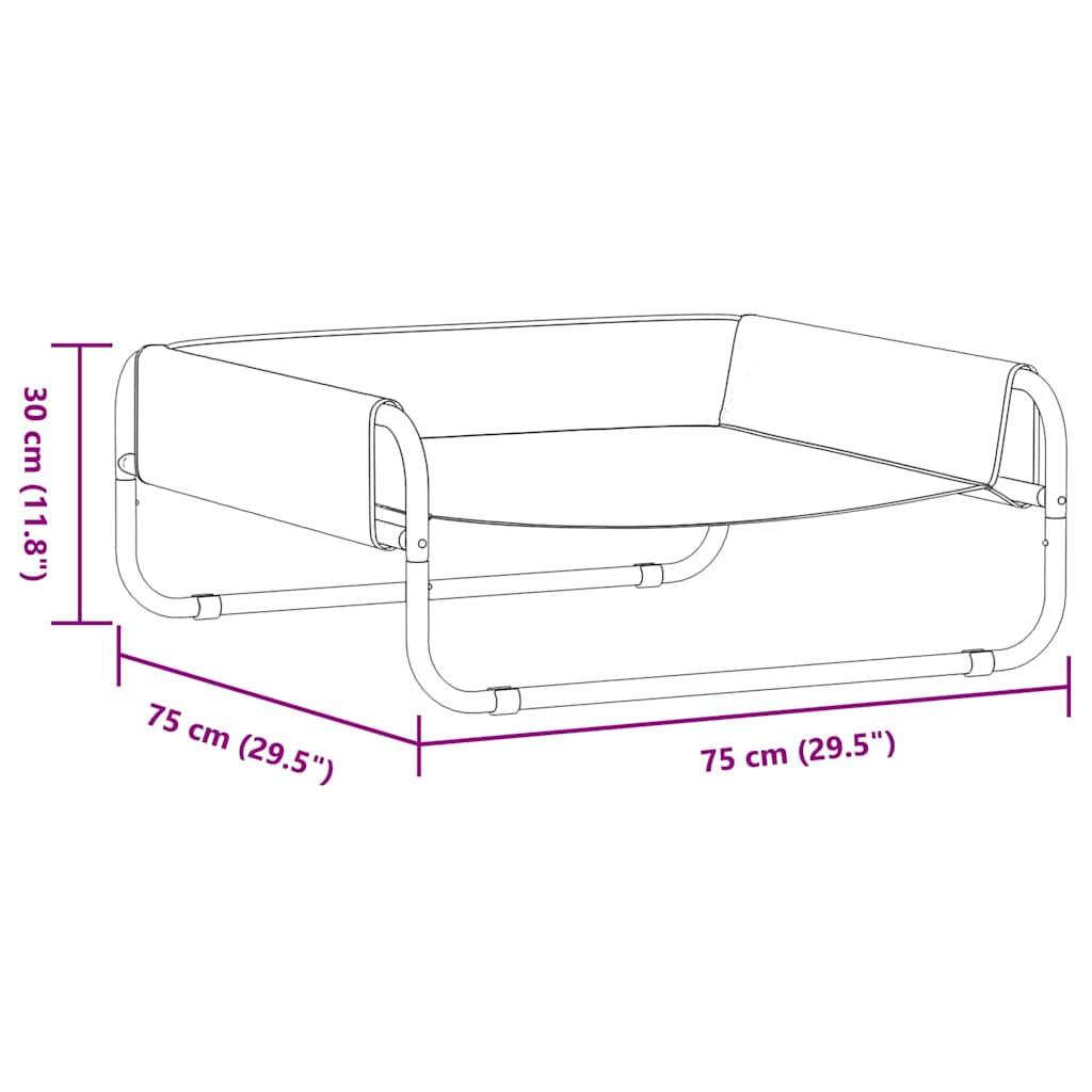 Hondenbed Lichtgrijs 75 x 75 x 30 cm Staal is nu te koop bij PeponiXL, paradijselijk wonen!
