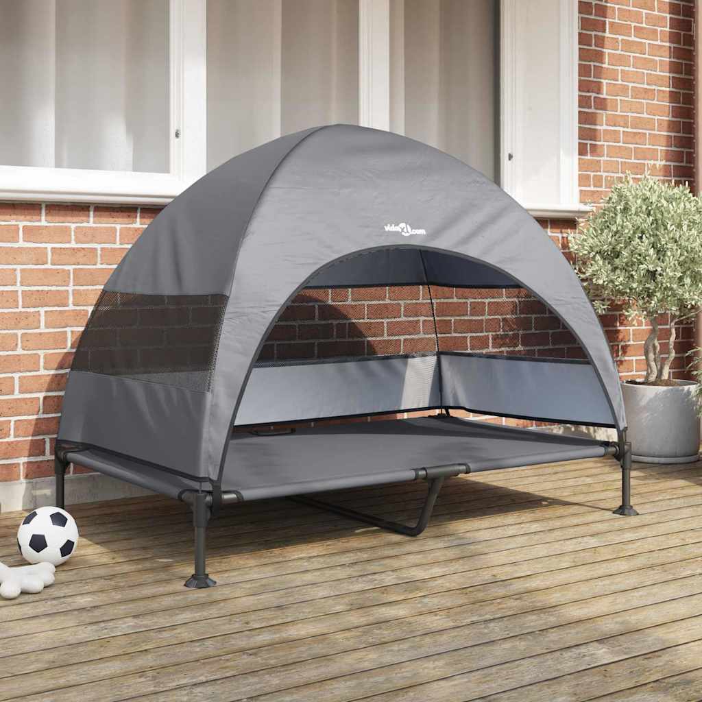 Verhoogd Hondenbed Lichtgrijs 127 x 81 x 108 cm Stof en Staal is nu te koop bij PeponiXL, paradijselijk wonen!