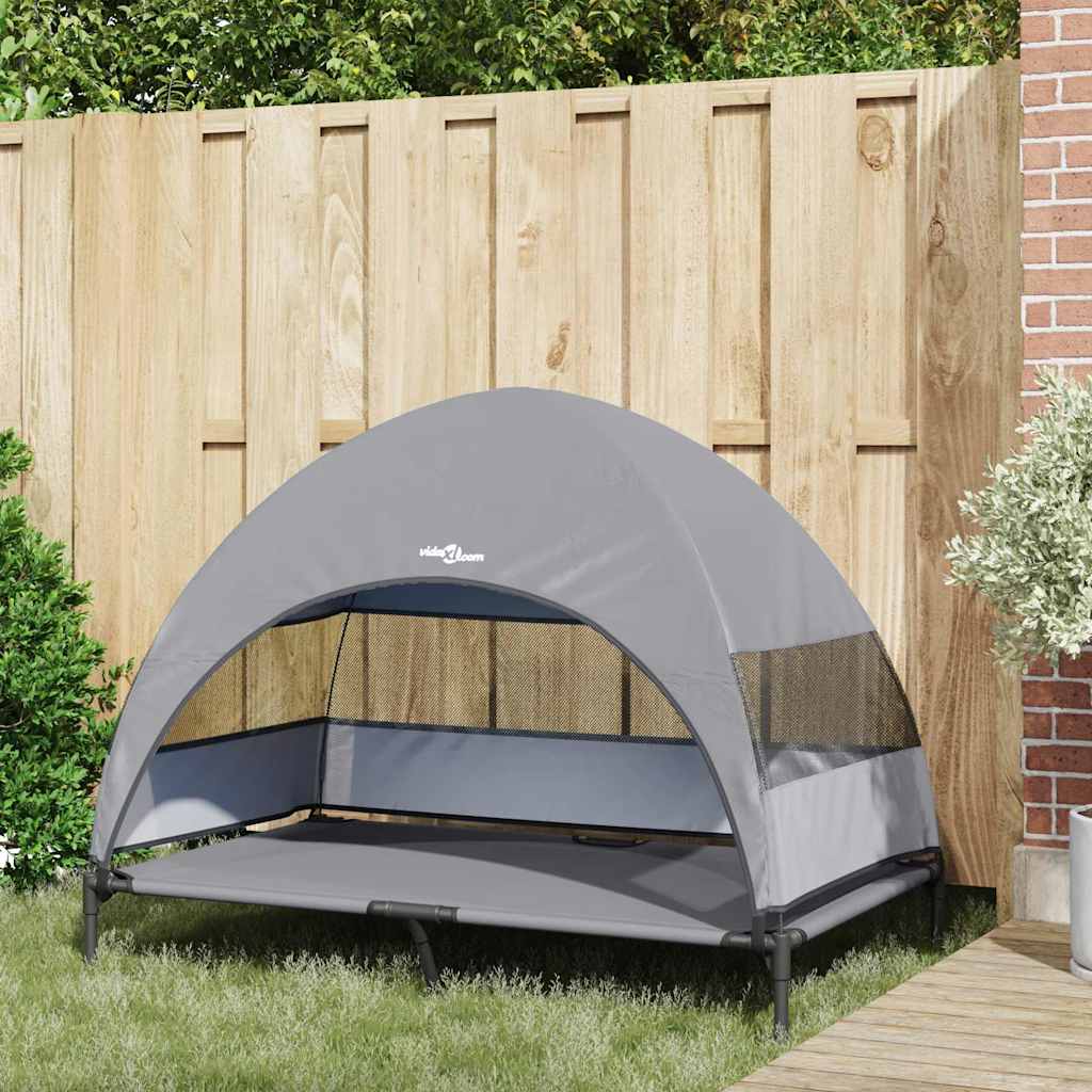 Verhoogd Hondenbed Lichtgrijs 127 x 81 x 108 cm Stof en Staal is nu te koop bij PeponiXL, paradijselijk wonen!