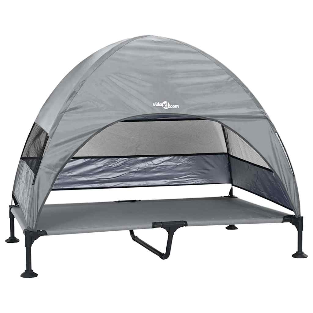 Verhoogd Hondenbed Lichtgrijs 127 x 81 x 108 cm Stof en Staal is nu te koop bij PeponiXL, paradijselijk wonen!