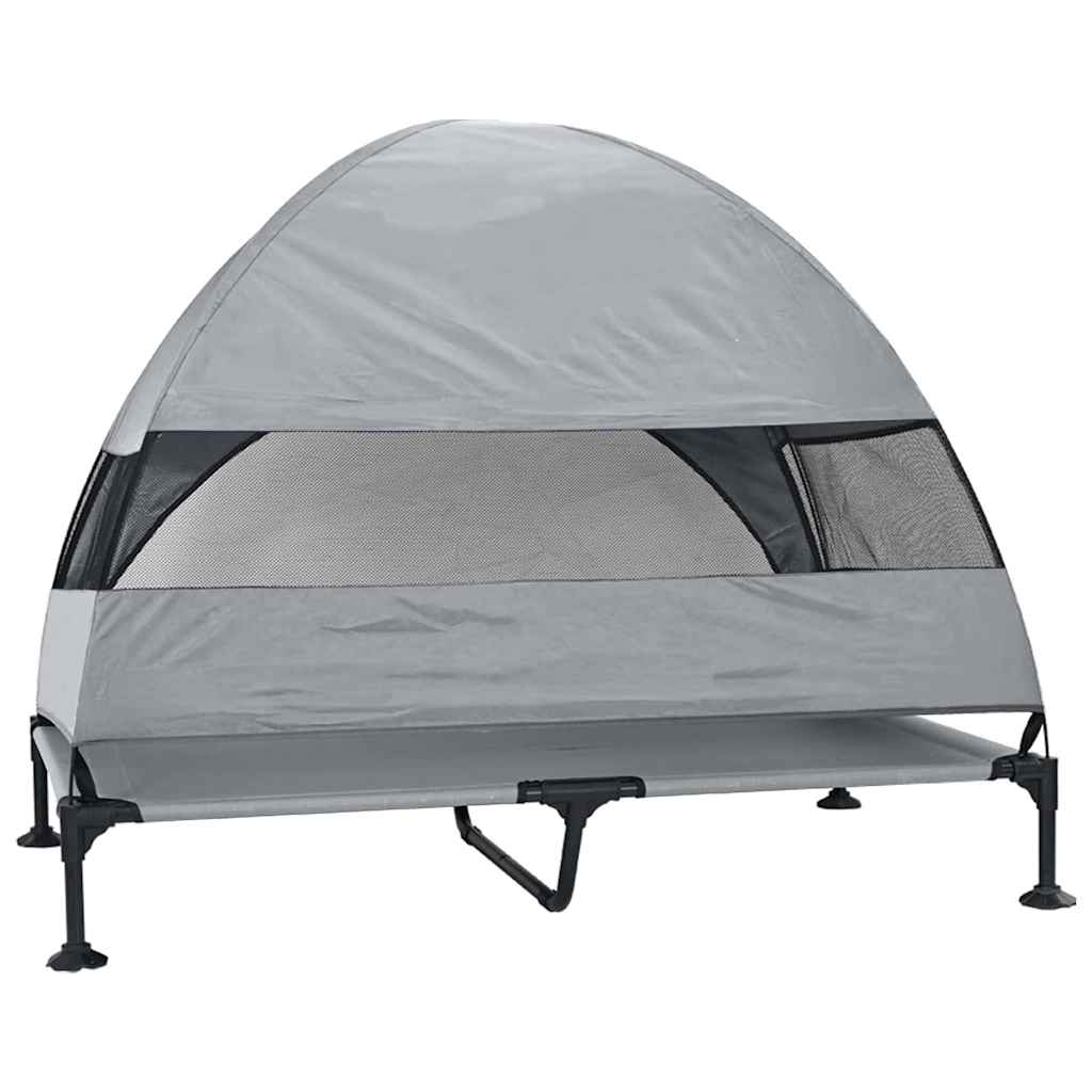 Verhoogd Hondenbed Lichtgrijs 127 x 81 x 108 cm Stof en Staal is nu te koop bij PeponiXL, paradijselijk wonen!