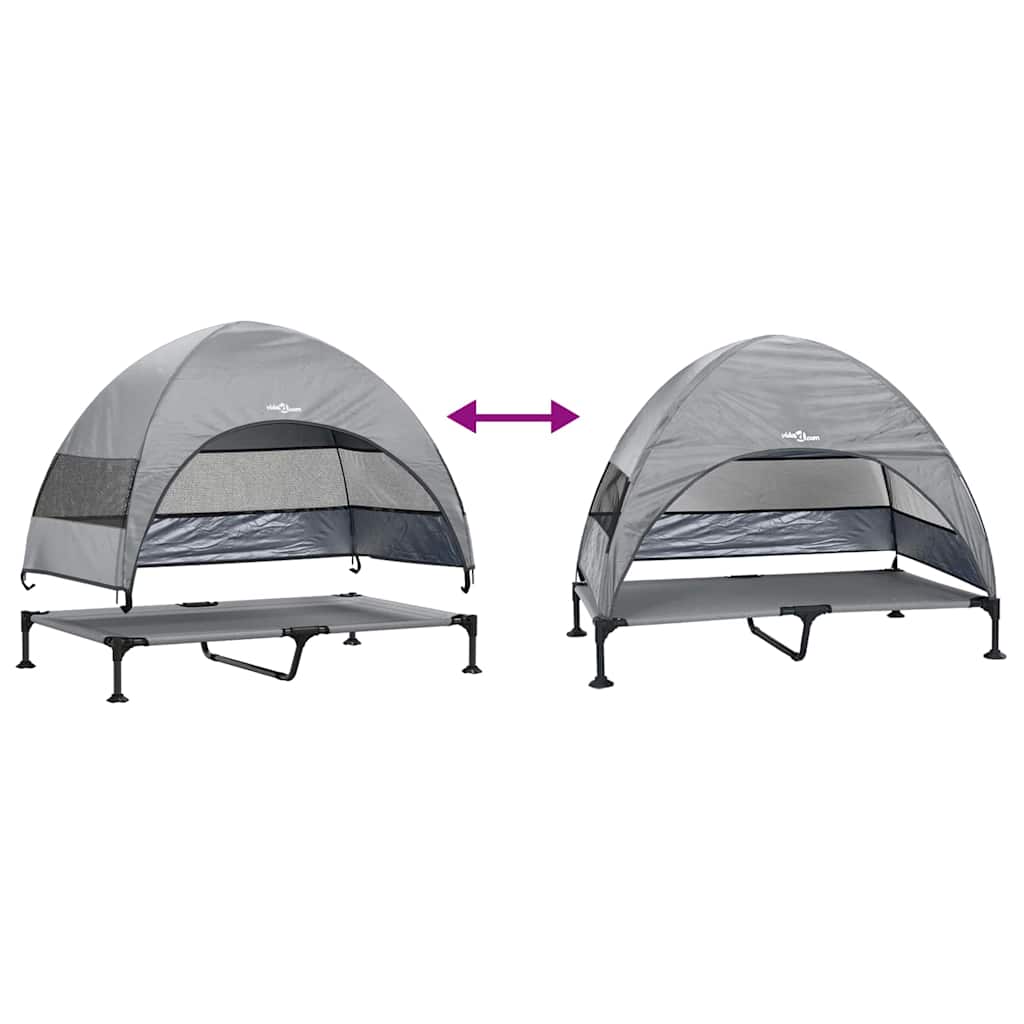 Verhoogd Hondenbed Lichtgrijs 127 x 81 x 108 cm Stof en Staal is nu te koop bij PeponiXL, paradijselijk wonen!