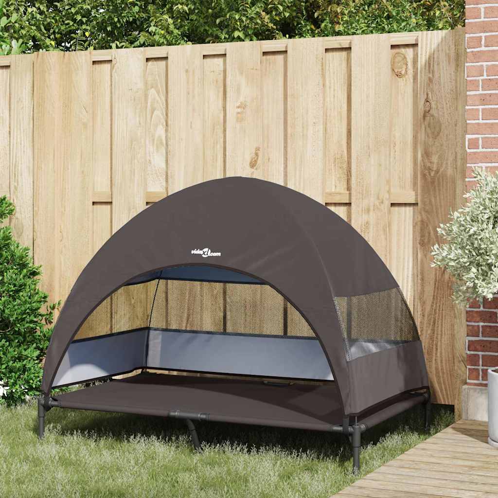 Verhoogd Hondenbed Bruin 127 x 81 x 108 cm Stof en Staal is nu te koop bij PeponiXL, paradijselijk wonen!