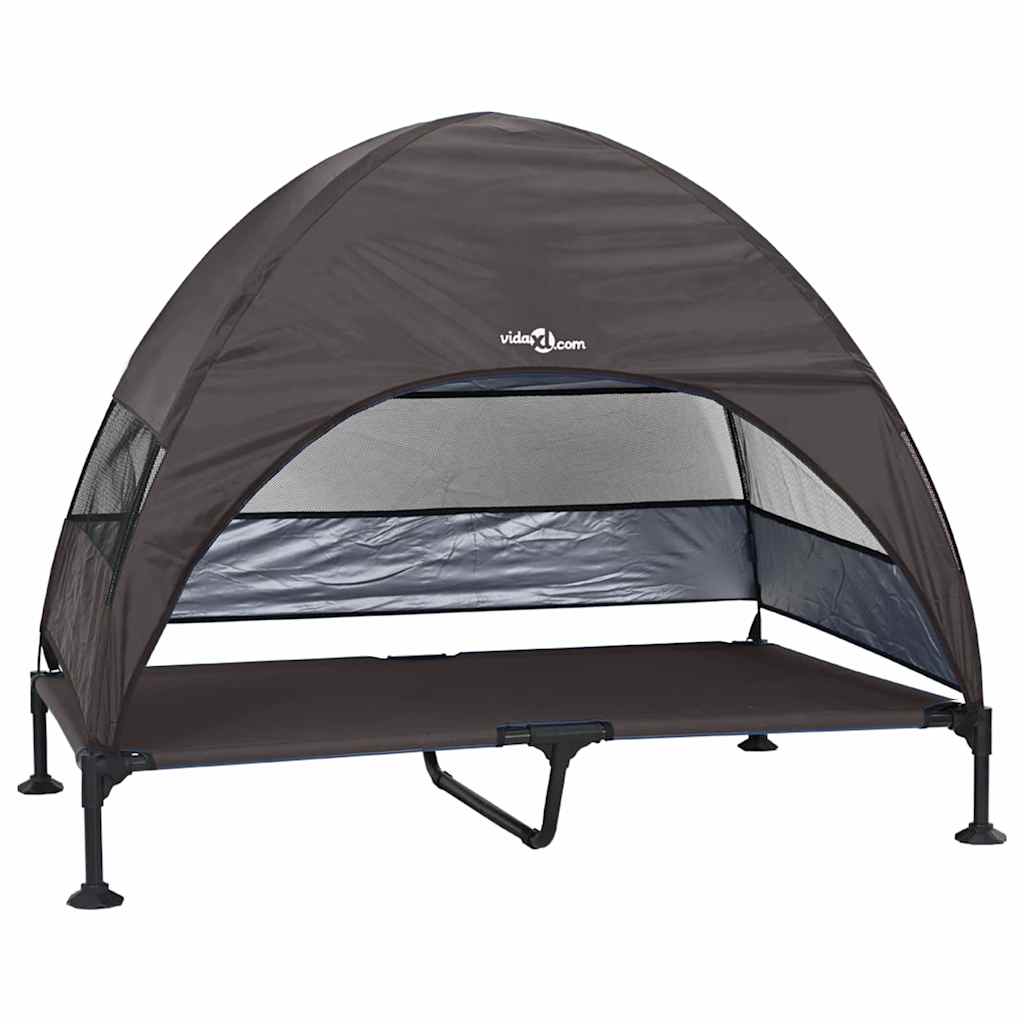 Verhoogd Hondenbed Bruin 127 x 81 x 108 cm Stof en Staal is nu te koop bij PeponiXL, paradijselijk wonen!