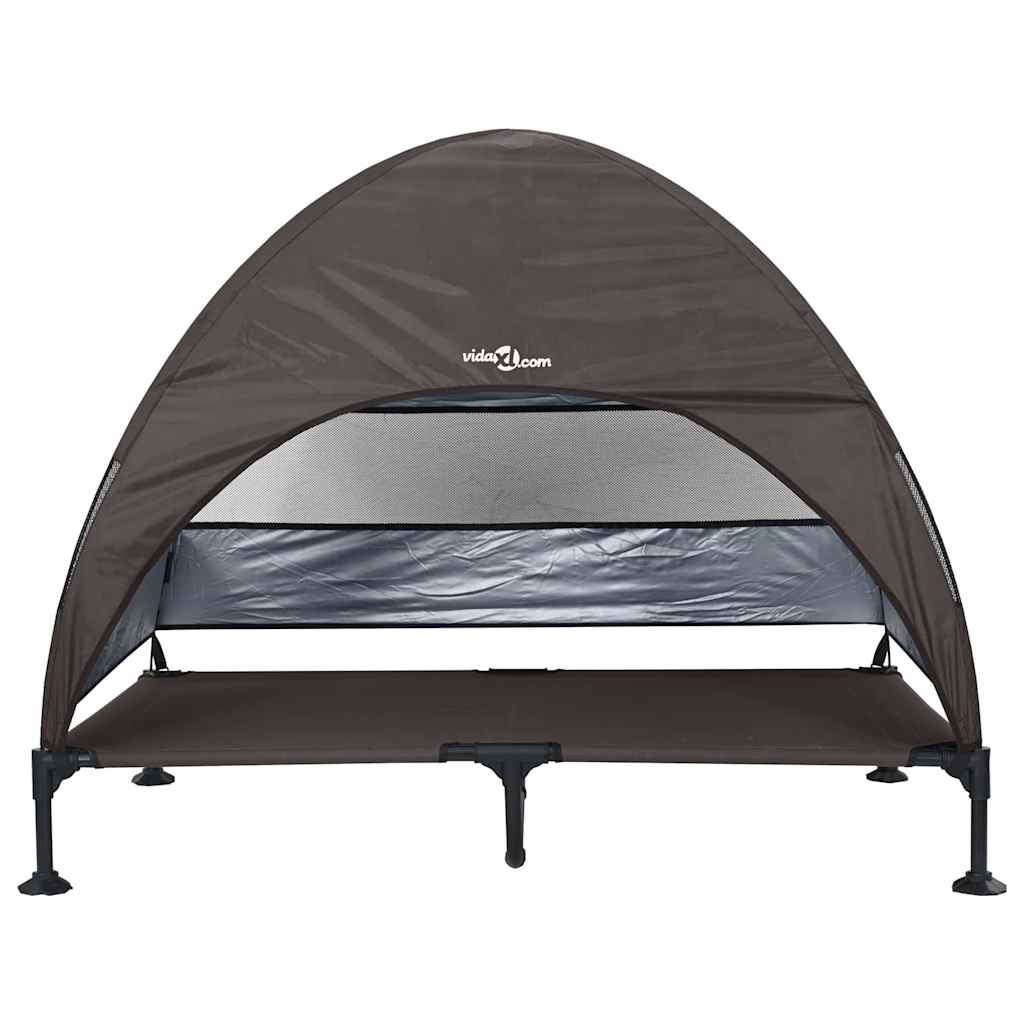 Verhoogd Hondenbed Bruin 127 x 81 x 108 cm Stof en Staal is nu te koop bij PeponiXL, paradijselijk wonen!