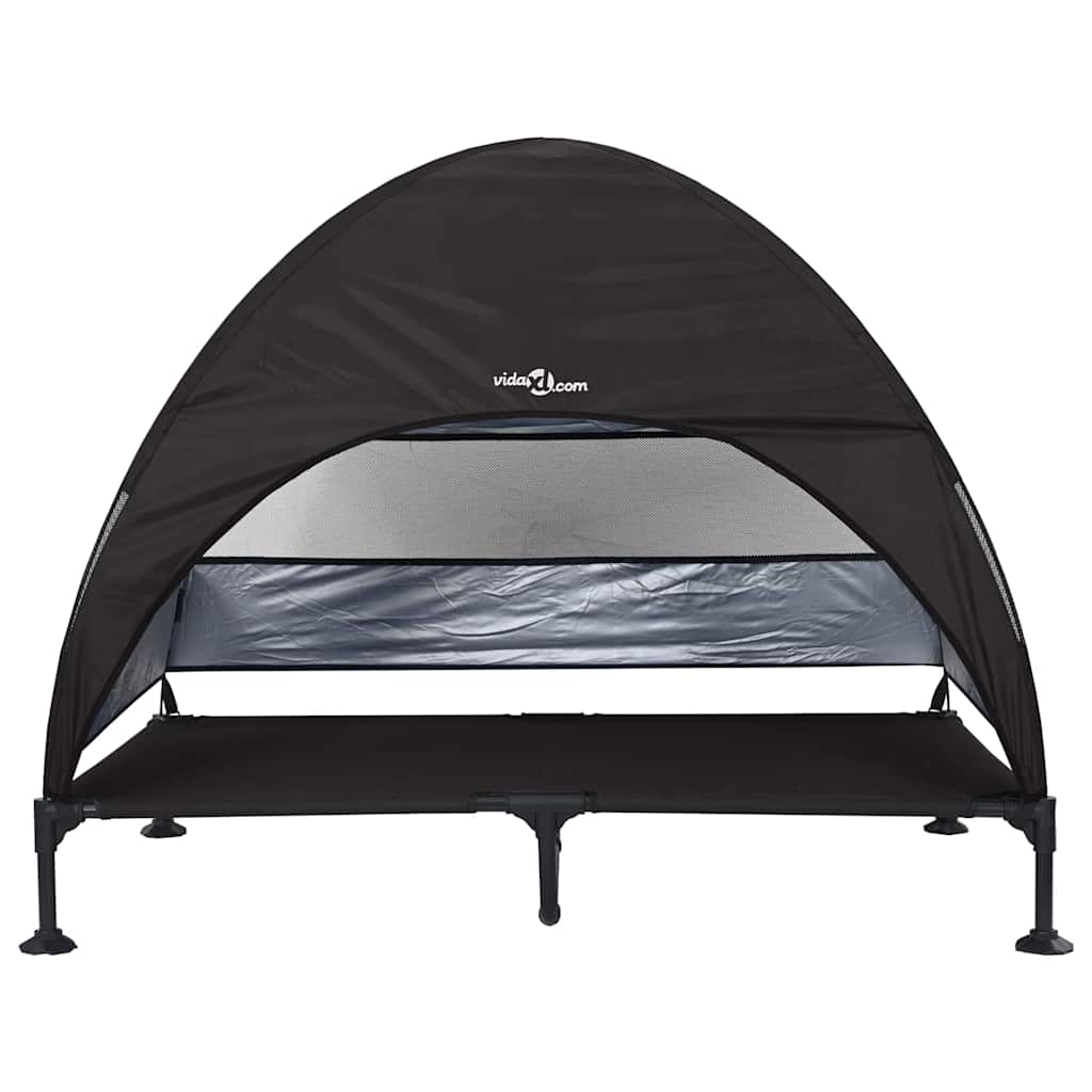Verhoogd Hondenbed Zwart 127 x 81 x 108 cm Stof en Staal is nu te koop bij PeponiXL, paradijselijk wonen!