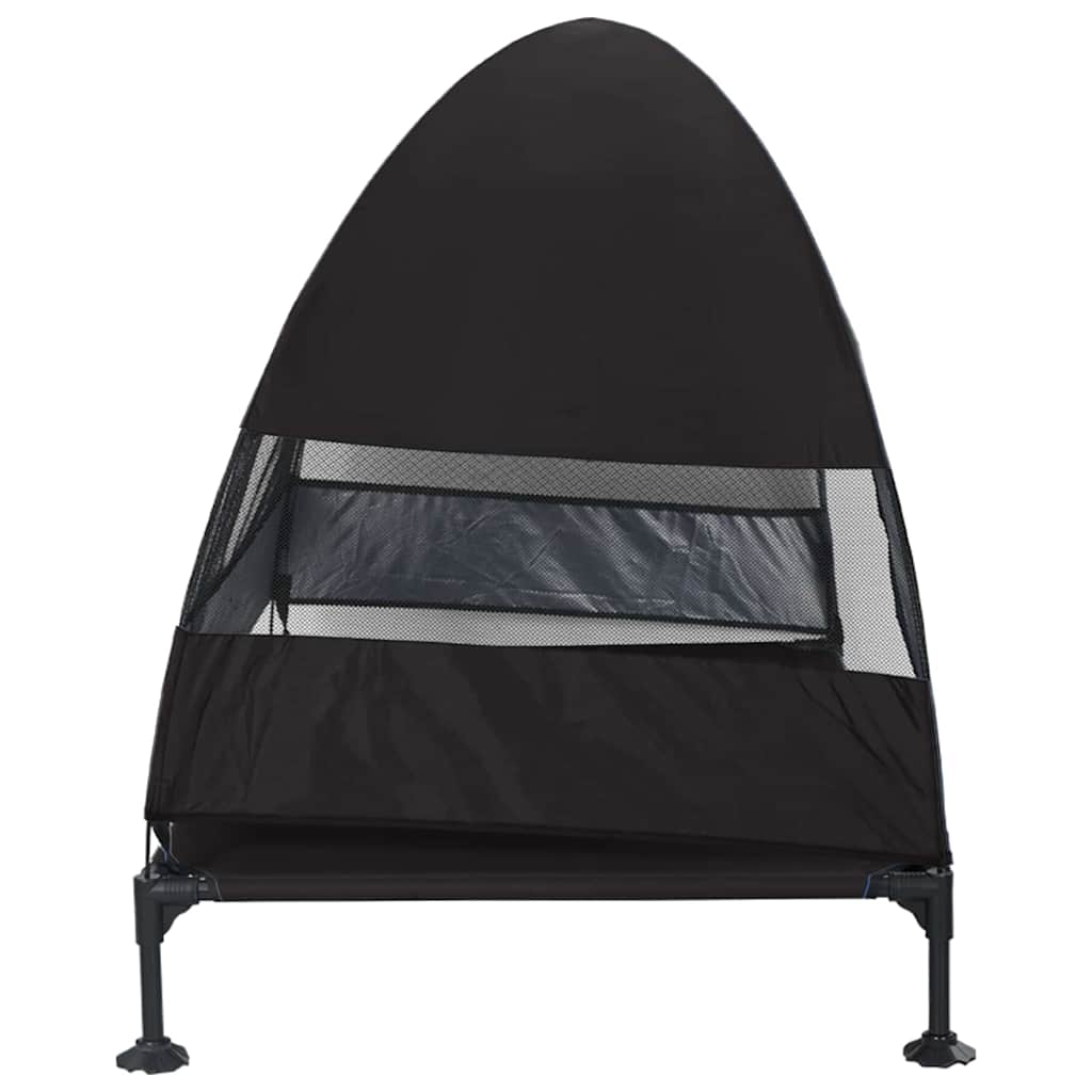 Verhoogd Hondenbed Zwart 127 x 81 x 108 cm Stof en Staal is nu te koop bij PeponiXL, paradijselijk wonen!