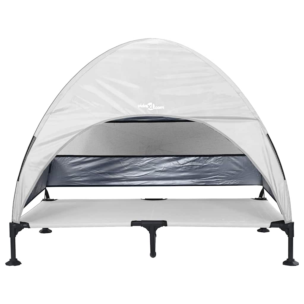 Verhoogd Hondenbed Zilvergrijs 127 x 81 x 108 cm Stof en Staal is nu te koop bij PeponiXL, paradijselijk wonen!