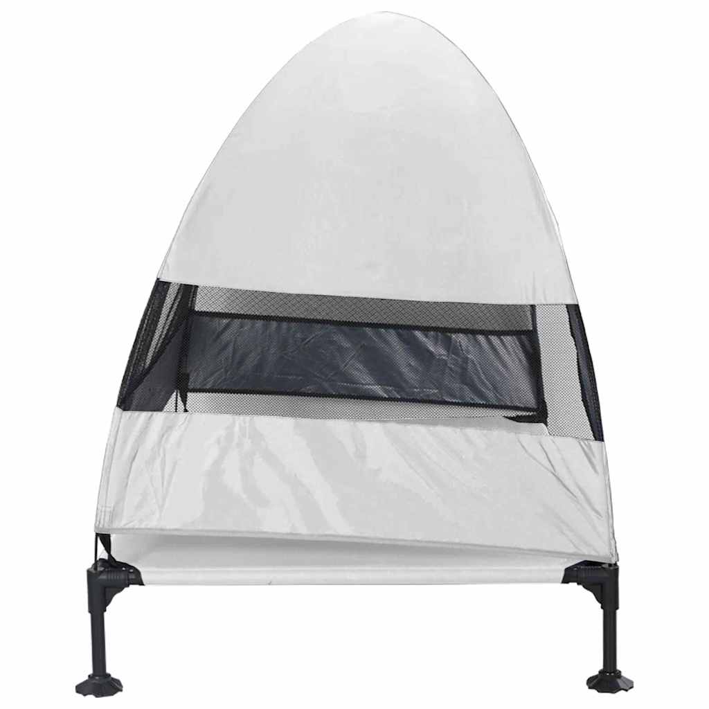 Verhoogd Hondenbed Zilvergrijs 127 x 81 x 108 cm Stof en Staal is nu te koop bij PeponiXL, paradijselijk wonen!