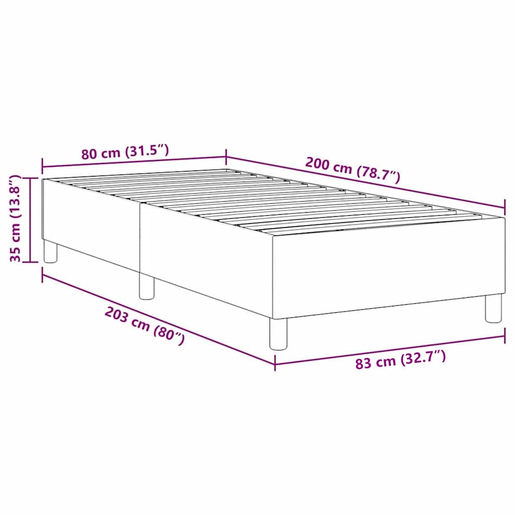 Platform bedframe Crème 80 x 200 cm Katoen Stof is nu te koop bij PeponiXL, paradijselijk wonen!