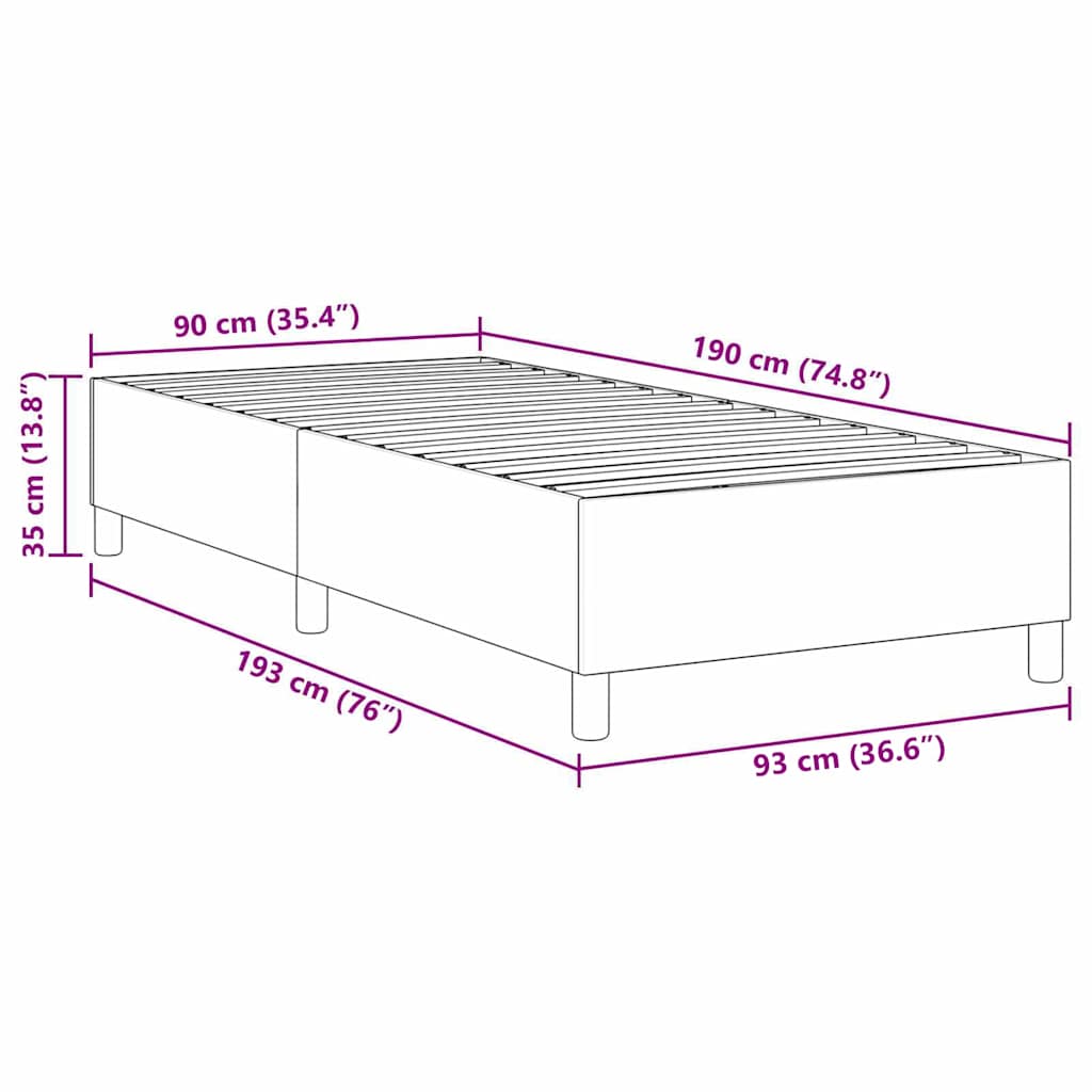 Platform bedframe Crème 90 x 190 cm Katoen Stof is nu te koop bij PeponiXL, paradijselijk wonen!