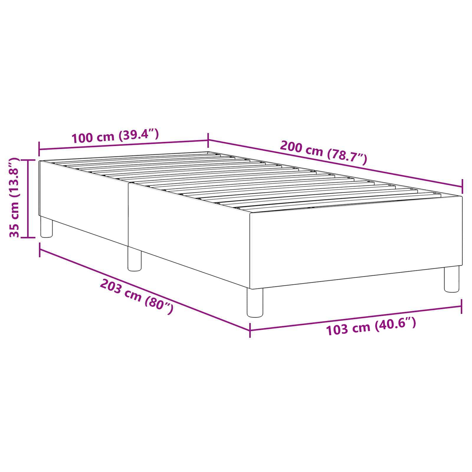 Platform bedframe Crème 100 x 200 cm Katoen Stof is nu te koop bij PeponiXL, paradijselijk wonen!