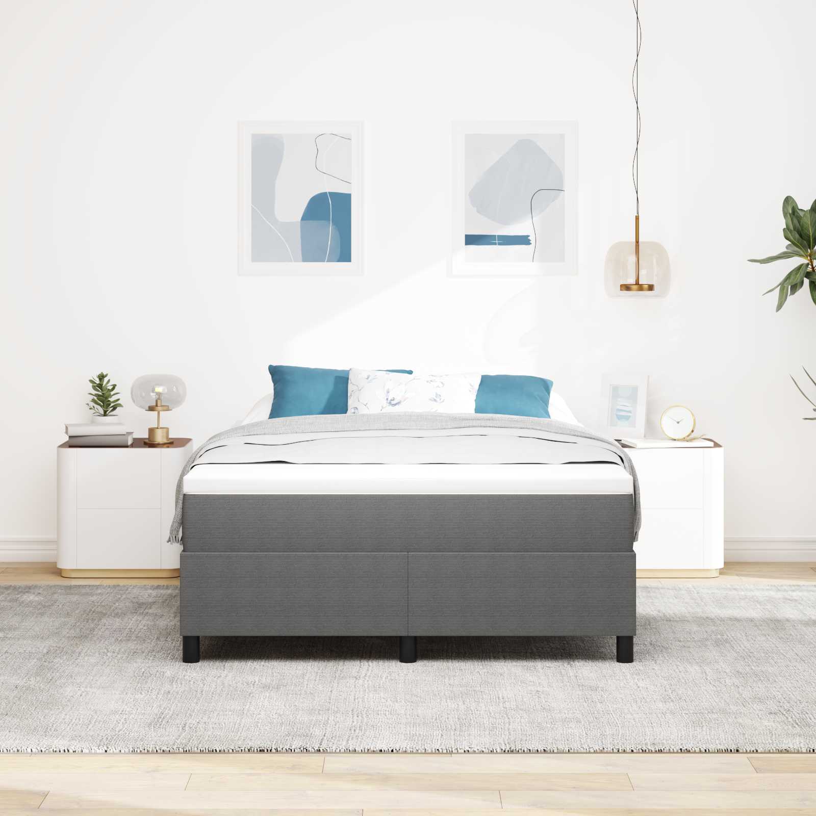 Platform bedframe Lichtgrijs 140 x 200 cm Stof is nu te koop bij PeponiXL, paradijselijk wonen!
