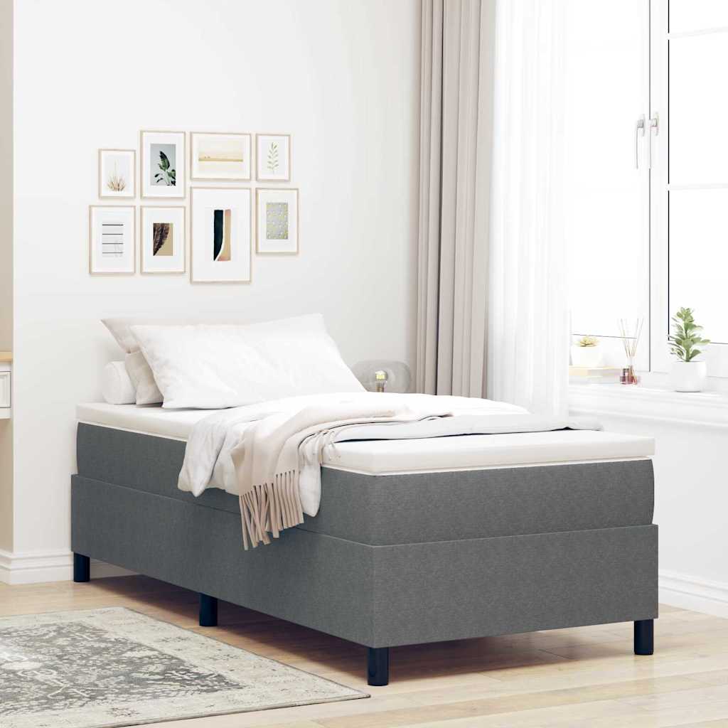 Boxspringbed Lichtgrijs en wit. 80 x 200 cm Katoen Stof is nu te koop bij PeponiXL, paradijselijk wonen!