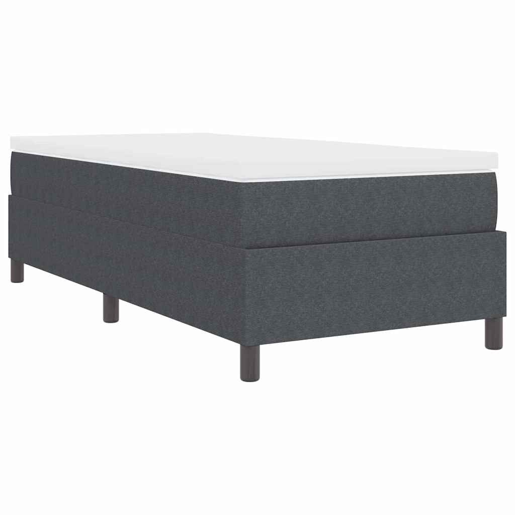 Boxspringbed Donkergrijs en Wit 80 x 200 cm Katoen Stof is nu te koop bij PeponiXL, paradijselijk wonen!