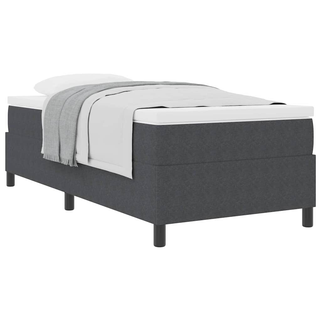 Boxspringbed Donkergrijs en Wit 80 x 200 cm Katoen Stof is nu te koop bij PeponiXL, paradijselijk wonen!