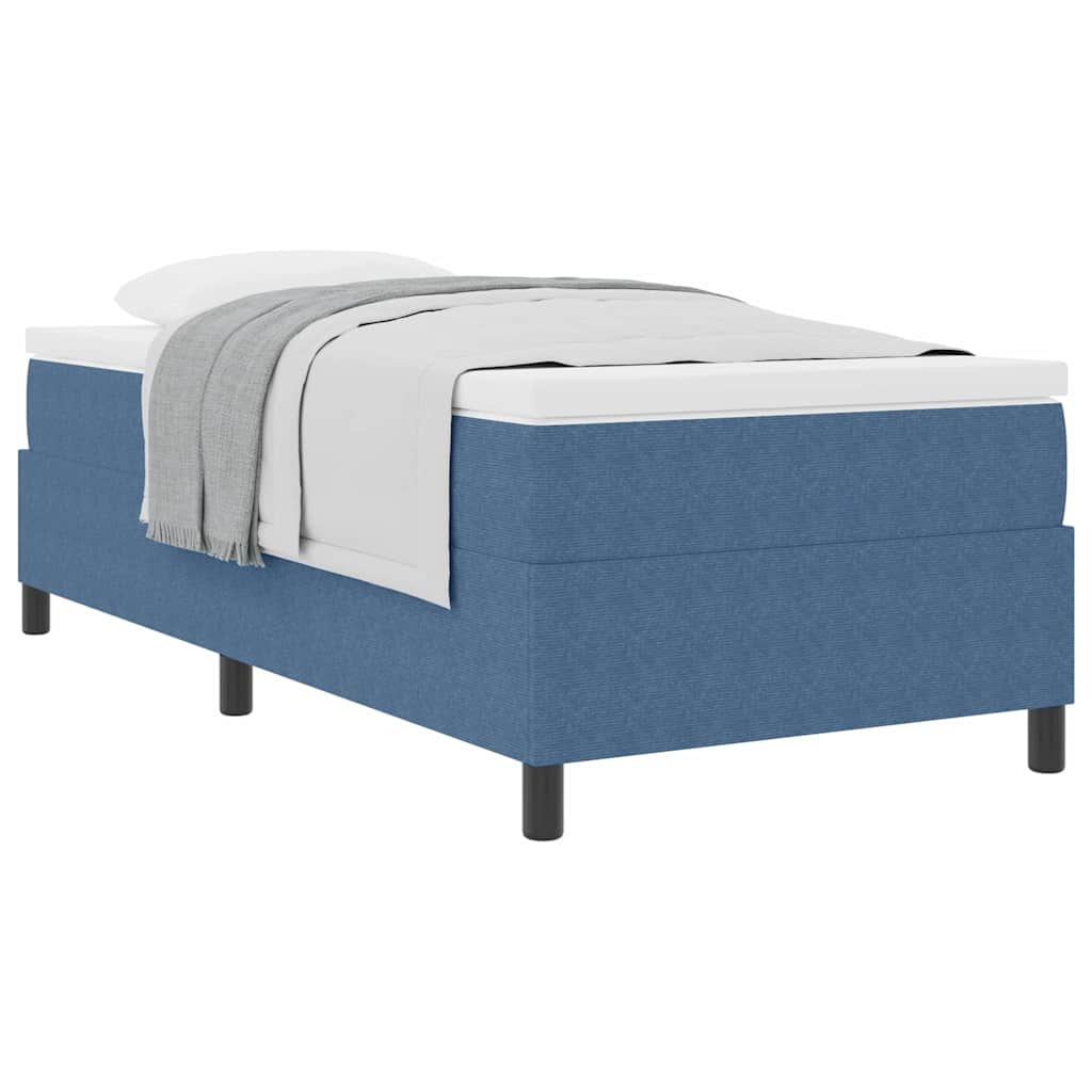 Boxspringbed Blauw en Wit 90 x 190 cm Katoen Stof