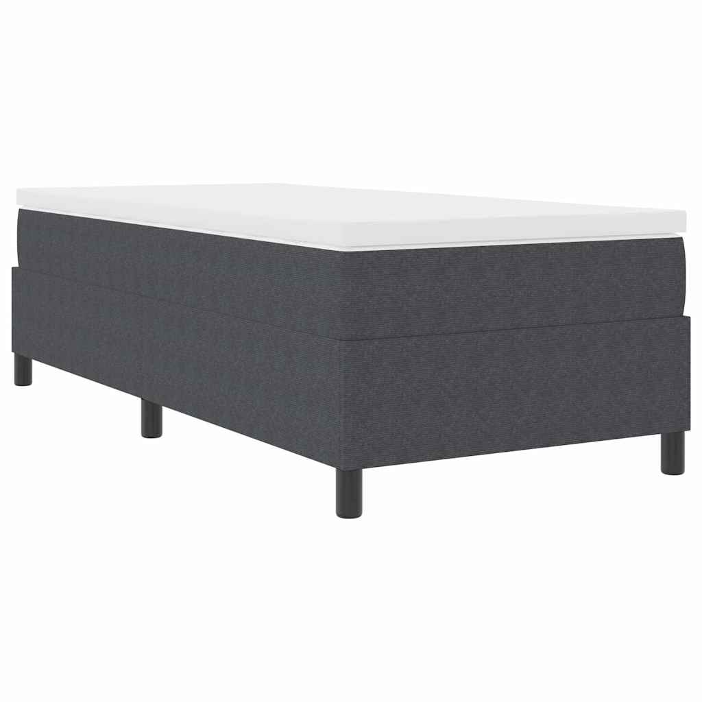 Boxspringbed Donkergrijs en Wit 100 x 200 cm Katoen Stof is nu te koop bij PeponiXL, paradijselijk wonen!