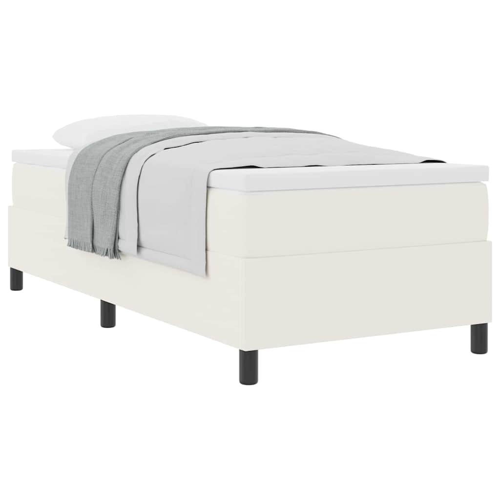 Boxspringbed Crème en Wit 100 x 200 cm Katoen Stof is nu te koop bij PeponiXL, paradijselijk wonen!