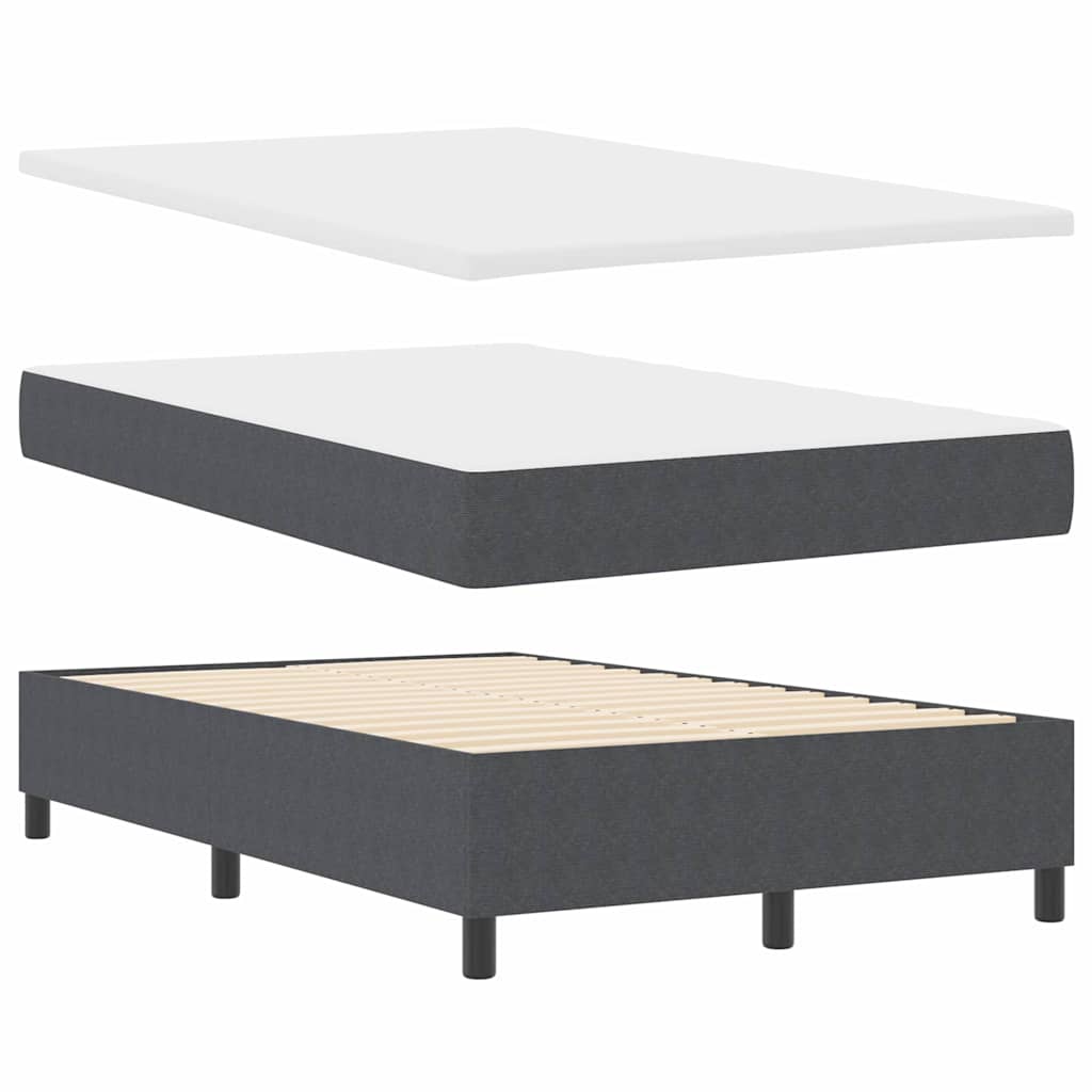 Boxspringbed Donkergrijs en Wit 120 x 190 cm Katoen Stof is nu te koop bij PeponiXL, paradijselijk wonen!