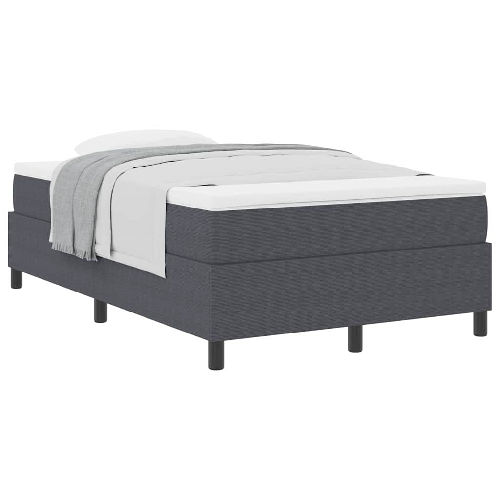 Boxspringbed Donkergrijs en Wit 120 x 190 cm Katoen Stof is nu te koop bij PeponiXL, paradijselijk wonen!