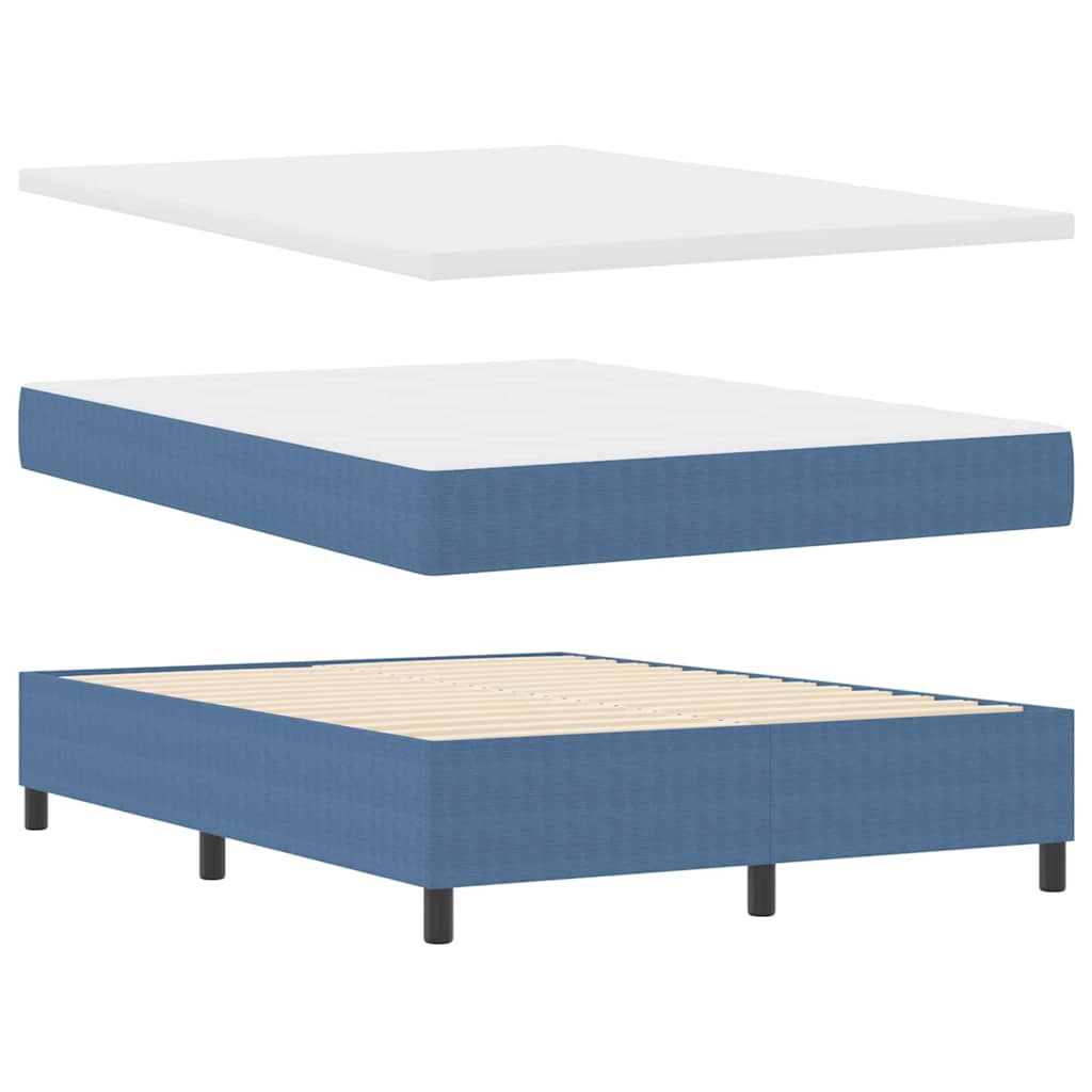 Boxspringbed Blauw en Wit 140 x 190 cm Katoen Stof is nu te koop bij PeponiXL, paradijselijk wonen!