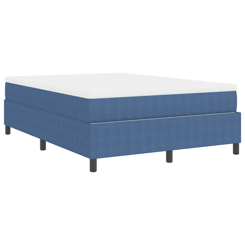 Boxspringbed Blauw en Wit 140 x 190 cm Katoen Stof is nu te koop bij PeponiXL, paradijselijk wonen!