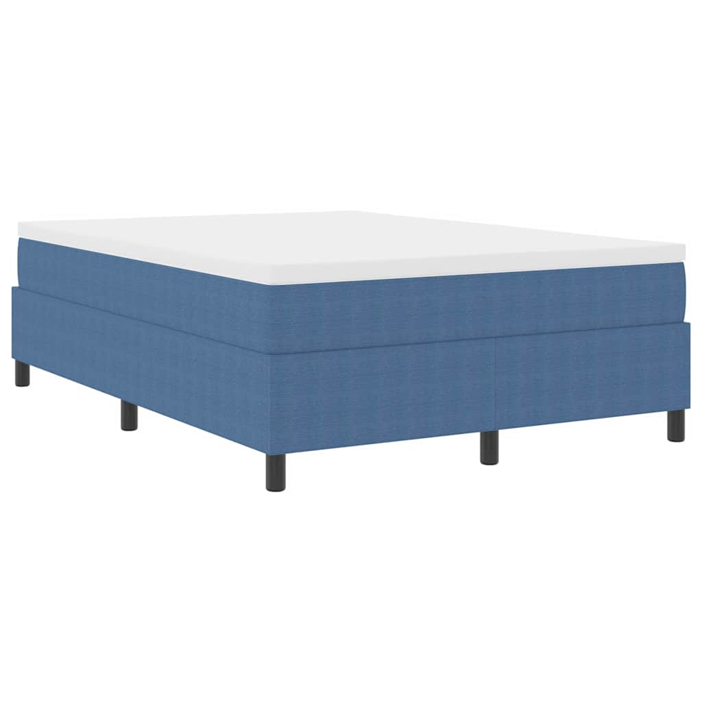 Boxspringbed Blauw en Wit 140 x 200 cm Katoen Stof is nu te koop bij PeponiXL, paradijselijk wonen!