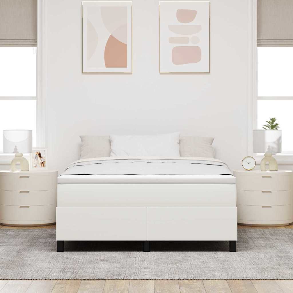 Boxspringbed Crème en Wit 160 x 200 cm Katoen Stof is nu te koop bij PeponiXL, paradijselijk wonen!