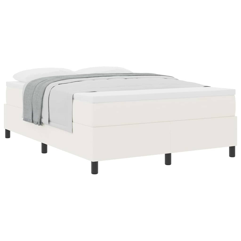 Boxspringbed Crème en Wit 160 x 200 cm Katoen Stof is nu te koop bij PeponiXL, paradijselijk wonen!