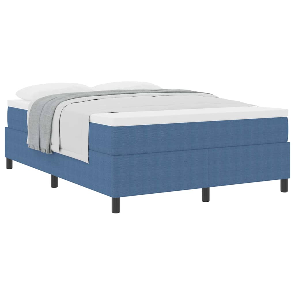 Boxspringbed Blauw en Wit 160 x 200 cm Katoen Stof is nu te koop bij PeponiXL, paradijselijk wonen!
