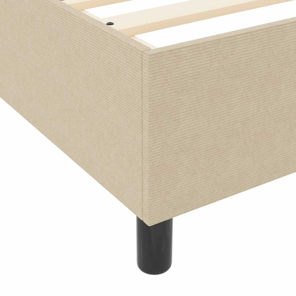 Boxspringbed Lichtgrijs en wit. 160 x 200 cm Katoen Stof