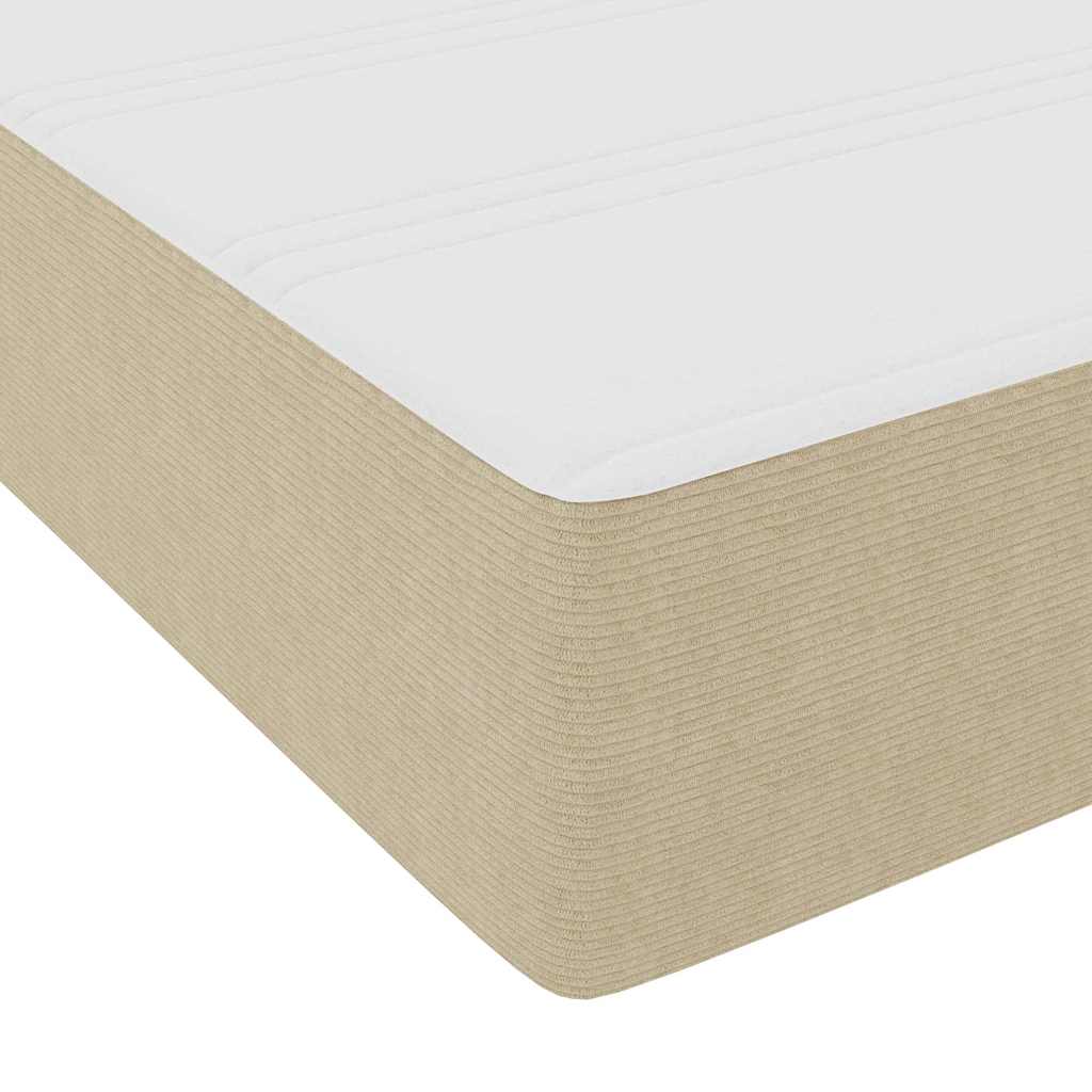 Boxspringbed Lichtgrijs en wit. 160 x 200 cm Katoen Stof