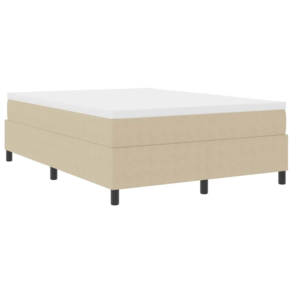 Boxspringbed Lichtgrijs en wit. 160 x 200 cm Katoen Stof