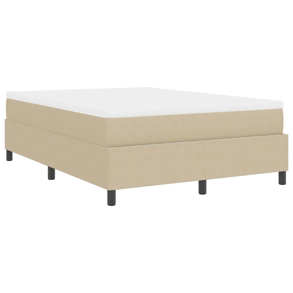 Boxspringbed Lichtgrijs en wit. 160 x 200 cm Katoen Stof